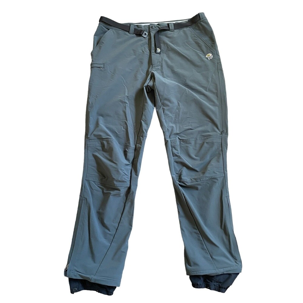 Mountain Hardwear Mens Charcoal Gray Snow Pants Soft Shell Pockets Flaw